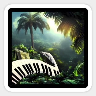 Piano in the jungle Sticker